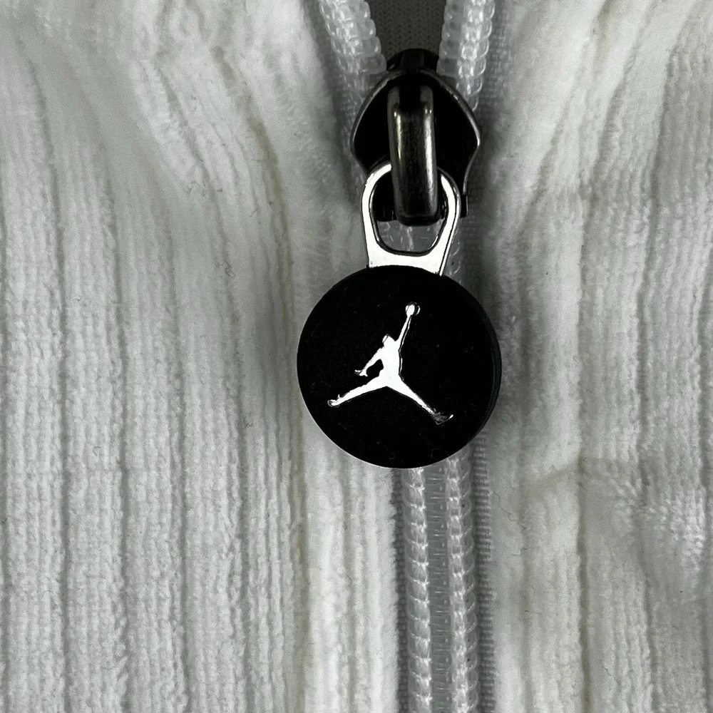 Air Jordan Sweater White Gray‎ Mens Large Color Block Track Jacket Full Zip Mock